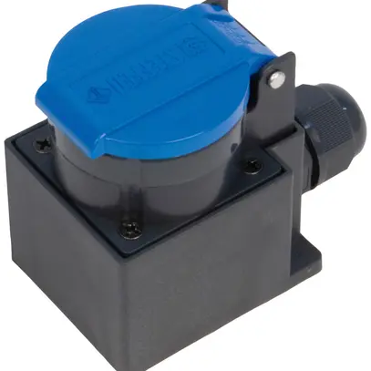 Presa AP Steffen 1×T13 1P 10A 250V IP55 coperchio blu, nero 