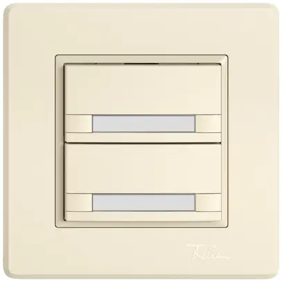 Poussoir KNX RGB ENC EDIZIO.liv SNAPFIX® capteur temp.s.LED étiqu.2× comm.2T cr 