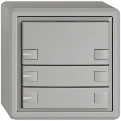 Poussoir universel AP EDIZIO.liv UNI SNAPFIX® a.LED RGB 3× comm.2T grc 