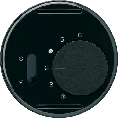 Thermostat Hager basico A, mit Schalter Heizen/Kühlen, schwarz 