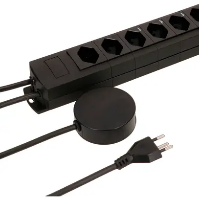 Steckdosenleiste MH Prime-Line 4+2×T13 Td 3×1mm² 5m schwarz ext.Schalter Magnete 