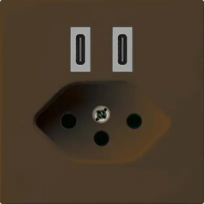 Presa di carica USB Hager kallysto C-C 20W+T13 5V 60×60mm marrone 