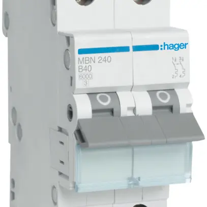 Disjoncteur Hager MCB 2P 415V type B 40A Icn 6kA 2UM 