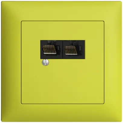 Scatola INC 2×RJ45/u 4P sep. EDIZIOdue R&M swissline lemon 