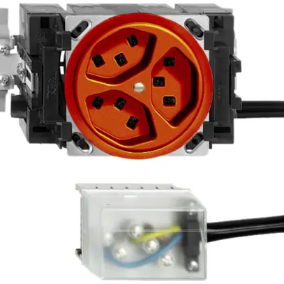 Presa INS 3×T23 16A arancione 53mm L3 FH per Ecobus power 