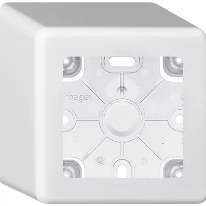 Boîtier AP Hager basico 1×systo blanc 