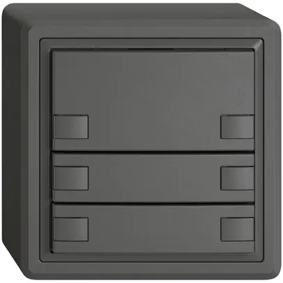 Pulsante KNX RGB AP EDIZIO.liv SNAPFIX® sensore temp.s.LED 6× com.1T grs 