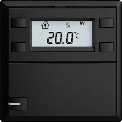 Poussoir RTH ENC KNX 1× EDIZIOdue F noir, avec LED RGB 