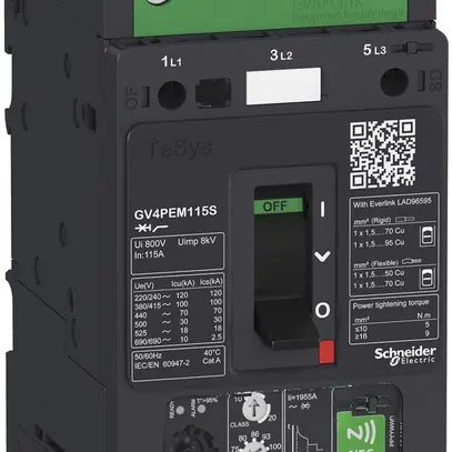 Salvamotore Tesys GV4PEM80B, 80A, multifunzionale, 25KA 