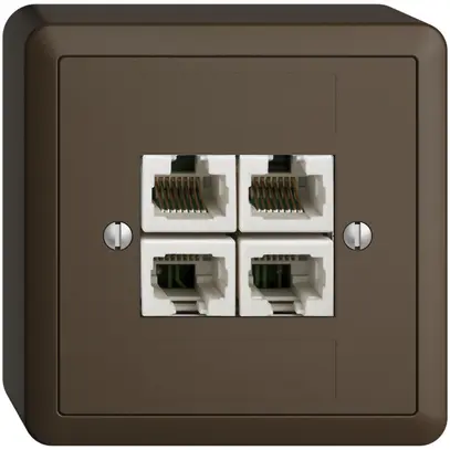 Prise AP 4×RJ45/u 4P sép.EDIZIOdue coffee ITplus 