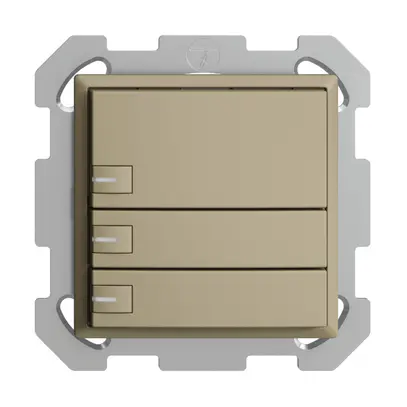 Poussoir KNX RGB ENC EDUE, 250mW, a.LED RGB, 3×poussoir, comm.1×touche, sa 