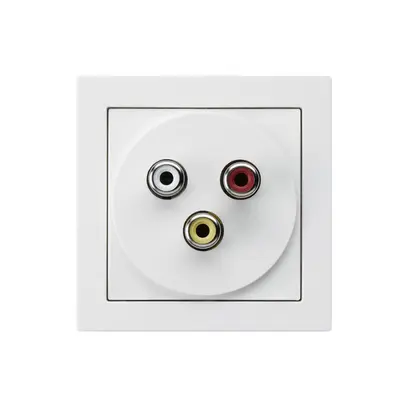 Anschlussdose kallysto A 3 RCA Audio+Video weiss 
