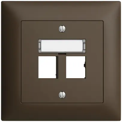 Kit de montage ENC EDIZIOdue sortie droite, pour 2×RJ45 freenet, coffee 