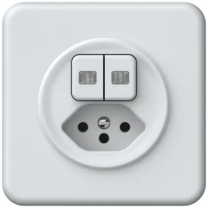 Combinazione INC origin 2×tasti 2×lum.2CO+T13 1P 0<1 10A 230V 92×92mm bianco 