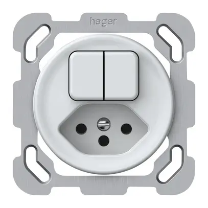 Combinazione INC origin 2×tasti 2CO+T13 1P 0<1 10A 230V 77×77mm bianco 