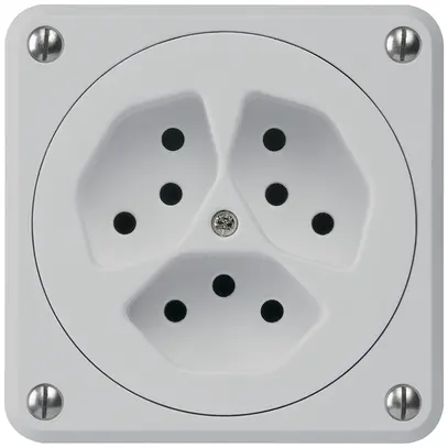 Prise ENC robusto 3×type 13 gris sans clapet pour combinaison 