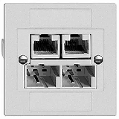 Scatola INC SOHO 2×TT/2×RJ45/u sep.ITplus EDIZIOdue bianco 