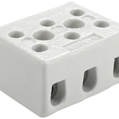 Morsetto porcellana 6mm² 3L 2fori fiss 