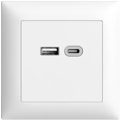 UP-Steckdose USB 18W Typ A + Typ C Feller EDIZIOdue FMI 230V 3600mA weiss 