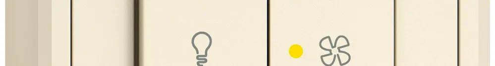 Interruttore a pulsante lum.AP EDIZIO.liv SNAPFIX® luce&venti 3/3/1L KS gi cr 