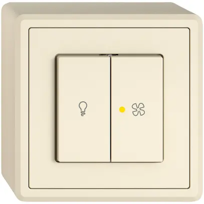 Interruttore a pulsante lum.AP EDIZIO.liv SNAPFIX® luce&venti 3/3/1L KS gi cr 