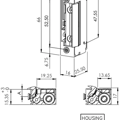 Ouvre-porte BSW B3300--K, 11…13VDC, hors-tension ouvert, clenche à rayon 