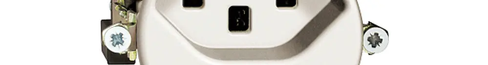 Prise FH T23 16A blanc avec LED vert, bornes enf. 