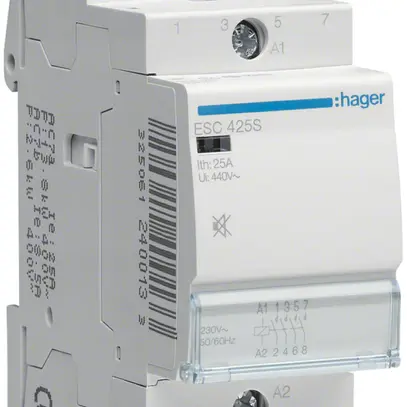 Contattore AMD Hager ESC 230VAC 4 chiusura 0 apertura 25A senza ronzio 2UM 