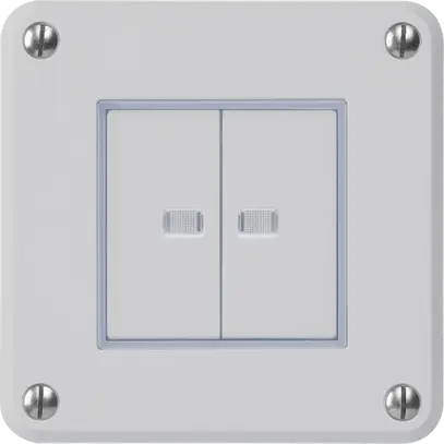 Contatto pulsante INC robusto IP55 2×1P grigio 2×illuminato per combinazione 
