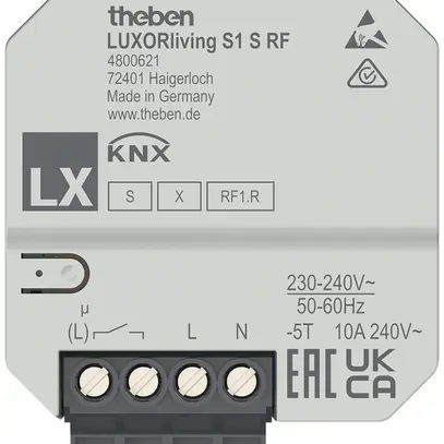 Attuatore-commutatore KNX INC Theben LUXORliving S1 S RF 1-canale 