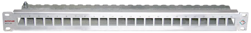 Patchpanel 19" Dätwyler MGK 1HE für 24×GG45, Edelstahl 