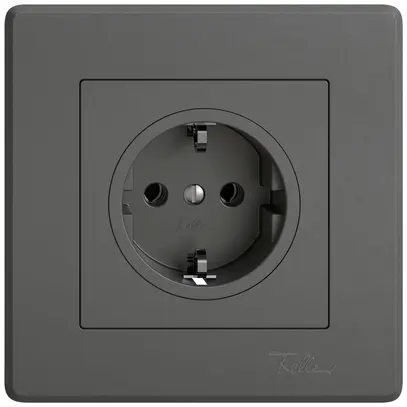 Presa INC EDIZIO.liv SNAPFIX® SCHUKO 16A 230V 88×88mm grigio scuro 