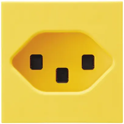 Presa INS Hager tipo 23 giallo 45×45 con morsetti a innesto 