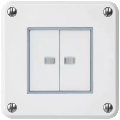 Interruttore INC robusto IP55 schema 3/contatto a pulsante 2×illuminato bianco 