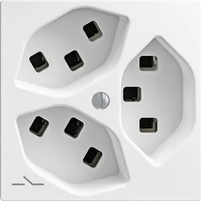 Presa 3×T23 Feller EDIZIOdue F, 1×separato, morsetti a innesto, bianco 