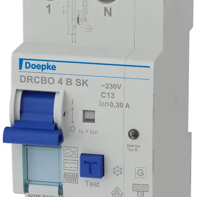 Disjoncteur différentiel Doepke DRCBO 4 type B SK L+N 13A 300mA 6kA C 