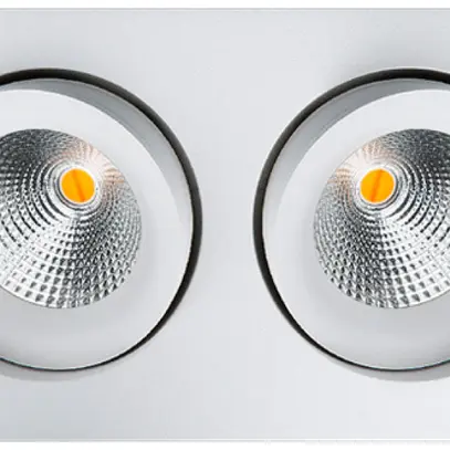 Downlight LED SG Junistar Square 2×7W 1100lm 920…928 IP20/IP44 42° REG 175×95 bi 