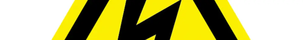Autocollante di avvertimento Fulmine 65×65mm autoadesivo giallo 