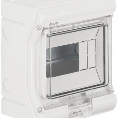 Distributore AP Hager vector 1-fila 6UM IP65 165×190×113mm senza entrata 
