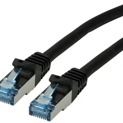 Patchkabel RJ45 ROLINE Kat.6A S/FTP AWG26 LSZH schwarz 1m 
