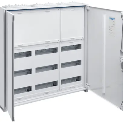 Distributore AP Hager univers 5-file 106UM porta IP44 800×800×160mm 