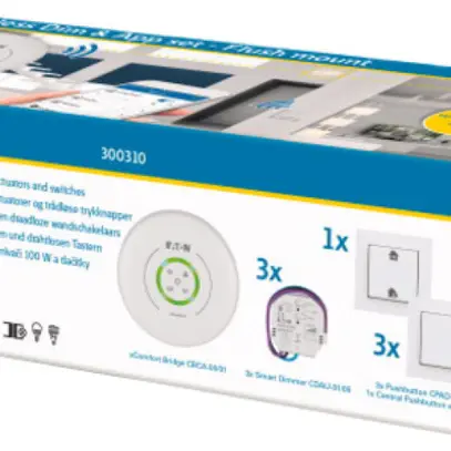 Kit di avvio xComfort "Wireless Dim&App Flush Mount", incl. gateway "Bridge" 