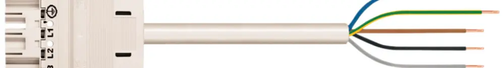 Anschlussleitung WINSTA MIDI 5×1.5mm² 16A 400V 8m Kod.A Stecker/frei weiss 
