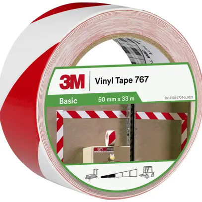Nastro adesivo 3M 767i 50mm×33m×0.12mm bianco/rosso 