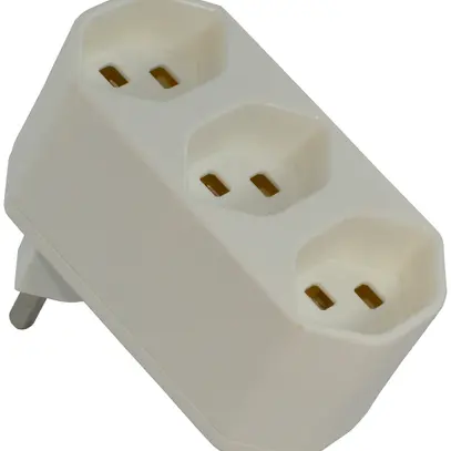 Abzweigstecker Warob 3×T23 weiss LNPE 250V 16A 