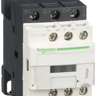 Contattore Schneider Electric LC1D18B7 24V/50/60Hz 1Ch+1cont.18A TeSys 