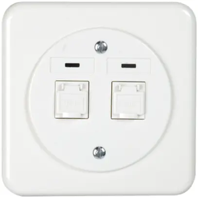 Boîte ENC cat.6 PMI 2p.2RJ45/u blanc 