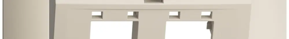 Kit montaggio ENC EDIZIOdue, con cappa di uscita obliqua, per 2×RJ45, crema 