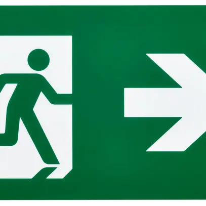 Pictogramme Philips EM155Z sortie à droite à double face 314×158mm 