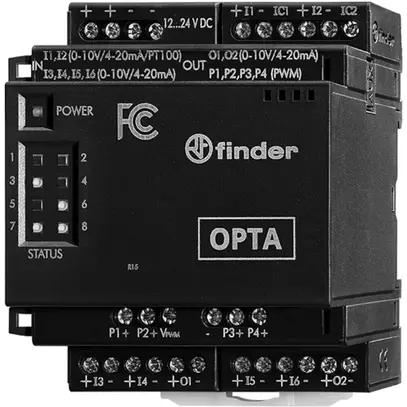 Modulo IN/OUT PLC AMD FINDER 8A.26 OPTA Codesys 12…24VDC DC 6×DI 2 6×AI 2×AO 